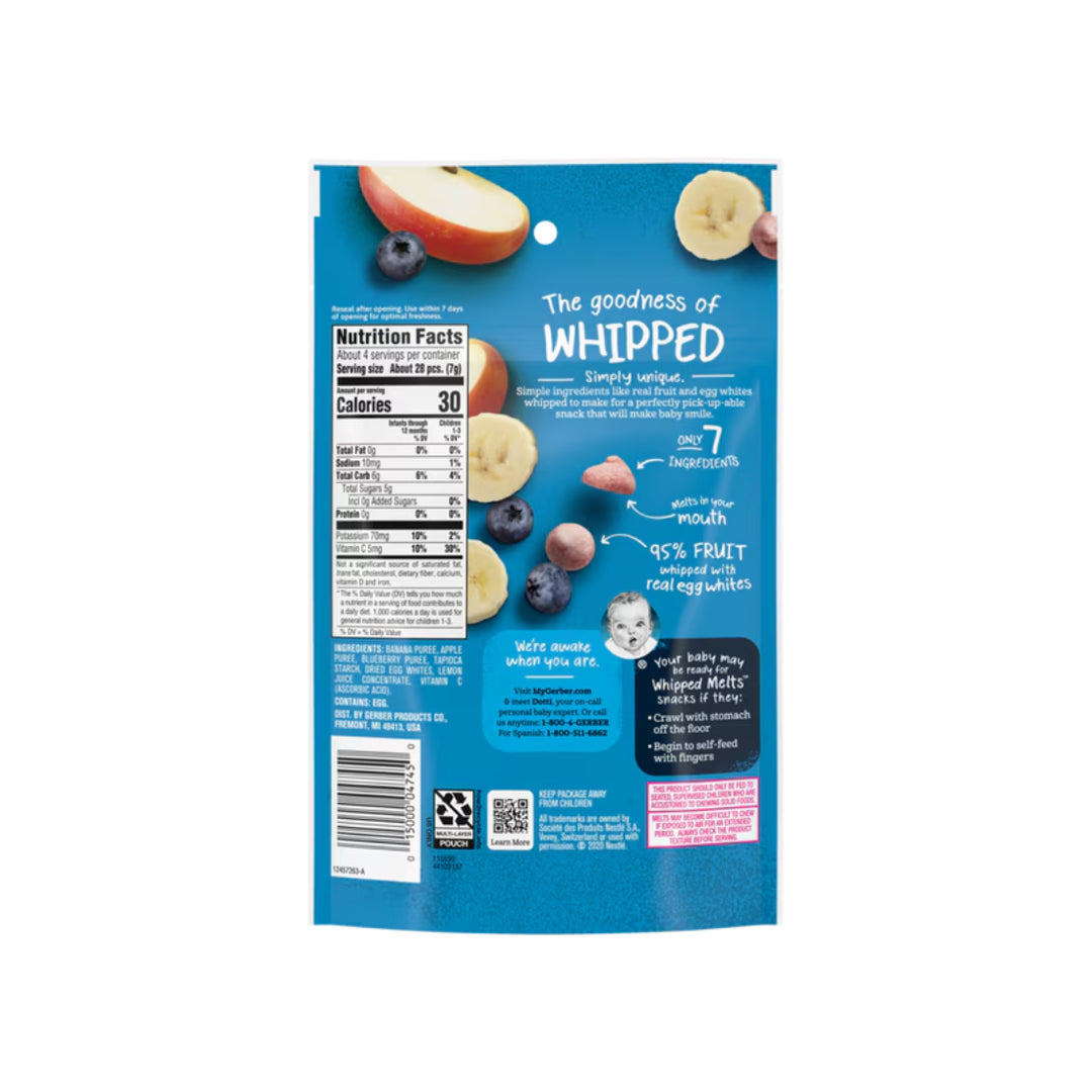 Gerber Whipped Melts Banana, Apple & Blueberry (28g)
