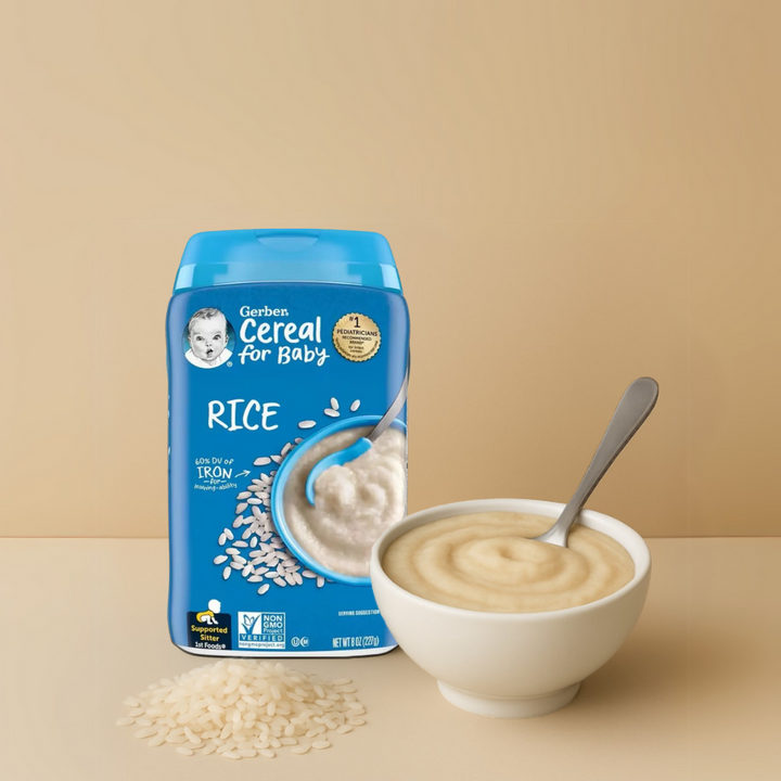 Gerber Cereal Variety Pack (Grain & Grow Oatmeal + Lil' Bits Oatmeal, Banana & Strawberry + Power Blend Probiotic Oatmeal, Lentil, Peach & Apple + Rice) (4 x 227g)