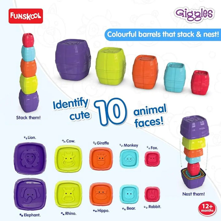 Giggles Safari Stack N Nest Barrels