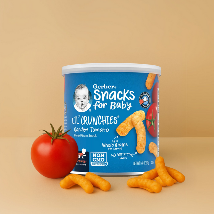 Gerber Lil' Crunchies Variety Pack (Apple Sweet Potato + Garden Tomato + Mild Cheddar) (3 x 42g)