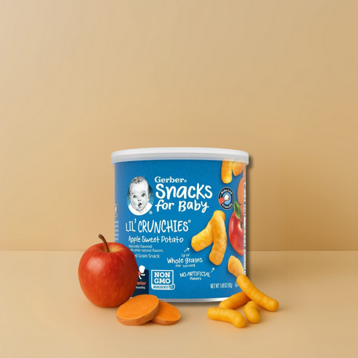 Gerber Lil' Crunchies Variety Pack (Apple Sweet Potato + Garden Tomato + Mild Cheddar) (3 x 42g)