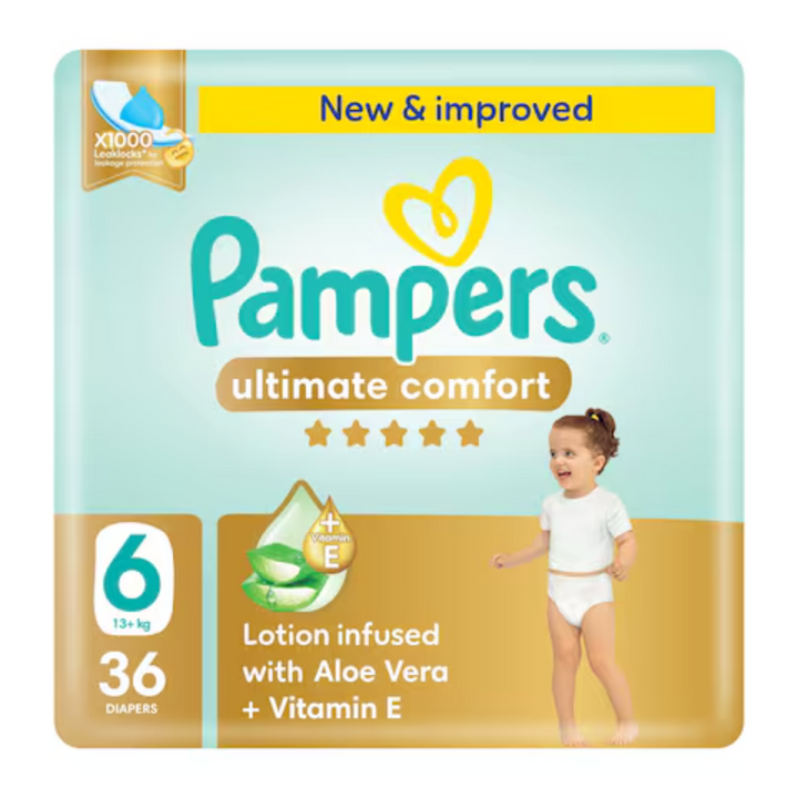 Pampers Ultimate Comfort Taped Diapers Size 6 (36 pcs) (13+KG)