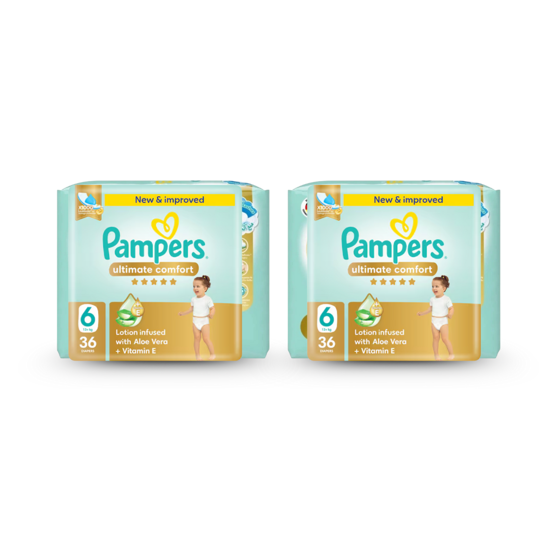 Pampers Ultimate Comfort Taped Diapers Size 6 (36 pcs) (13+KG)