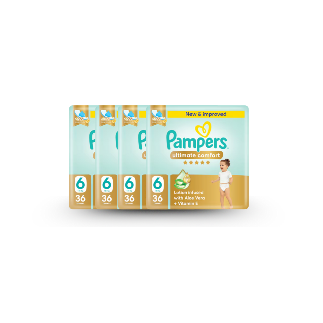 Pampers Ultimate Comfort Taped Diapers Size 6 (36 pcs) (13+KG)