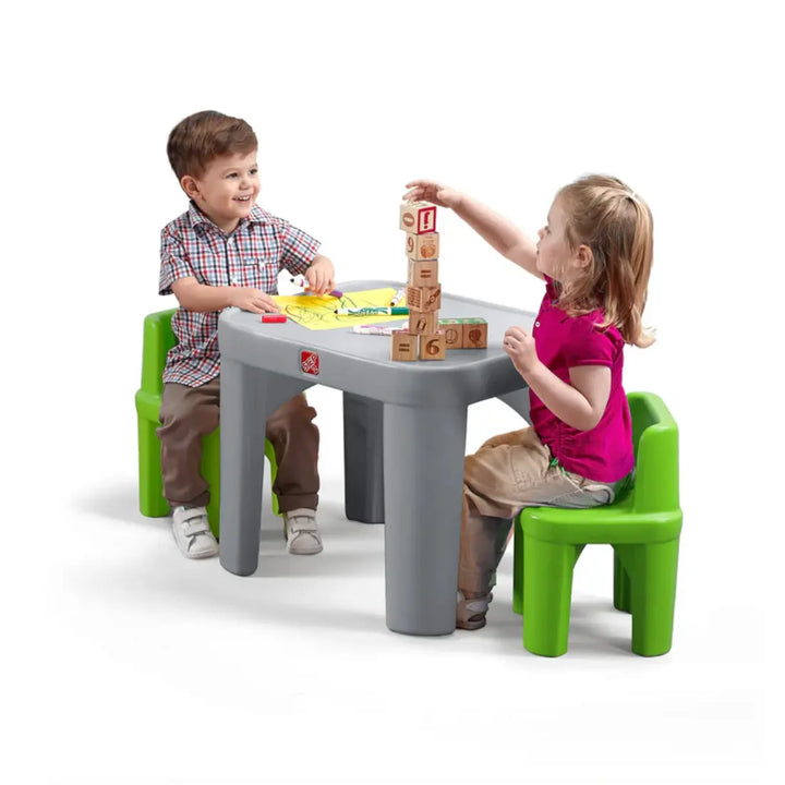 Step2 Mighty My Size Kids Table and Chair Set (Grey and Red)