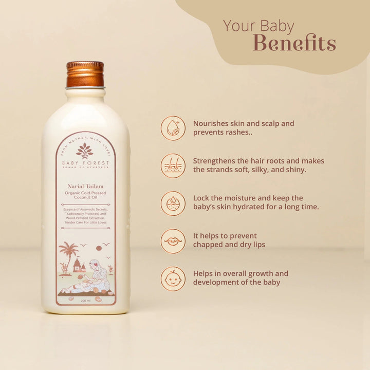 Baby Forest Narial Tailam Organic Cold Pressed Coconut Oil (200ml)