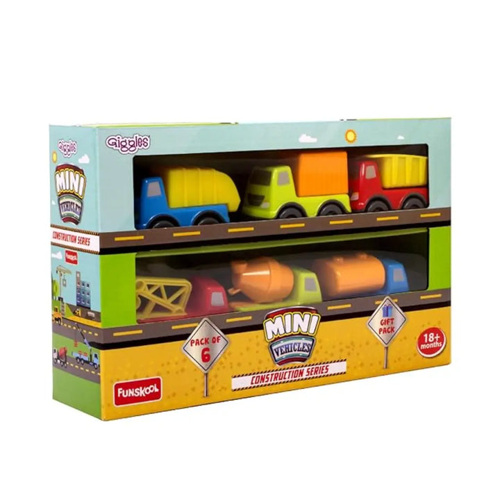 Giggles Mini Vehicles - Construction Series Gift Pack of 6