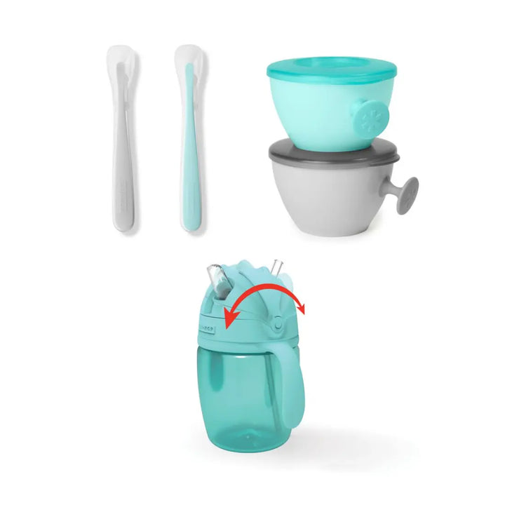 Skip Hop Easy-Feed Mealtime Set (Teal/Grey)