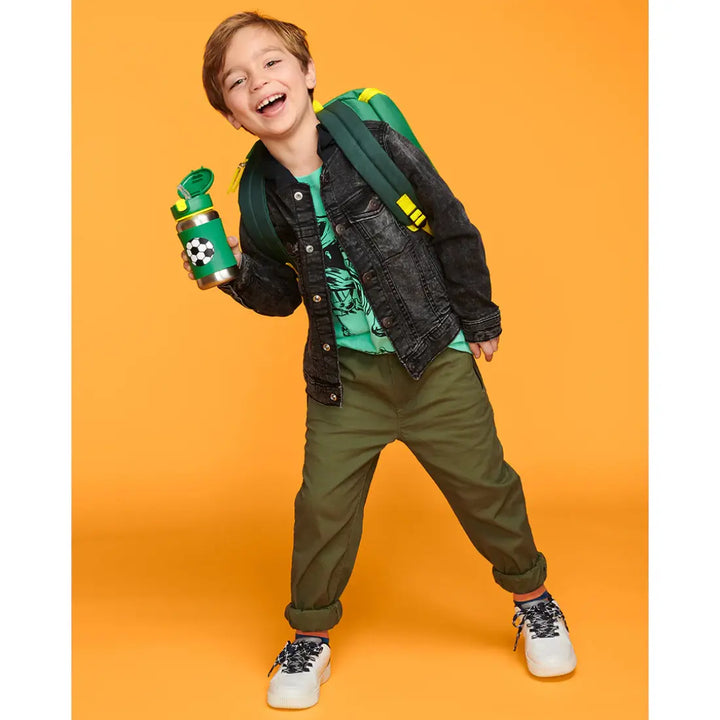 Skip Hop Spark Style Stainless Steel Bottle (Soccer Football)