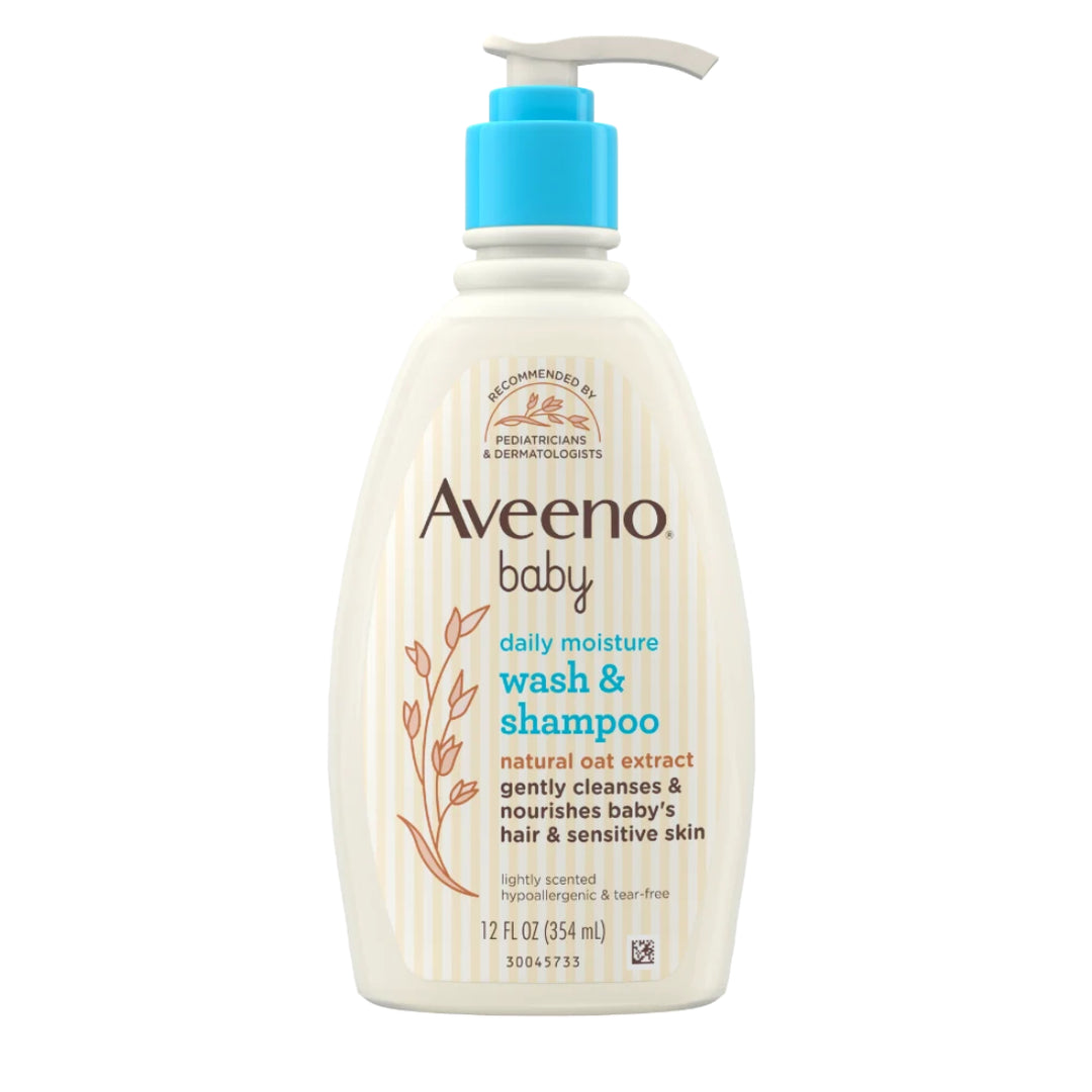 Aveeno Baby Daily Moisture Wash & Shampoo with Natural Oat Extract (354ml)