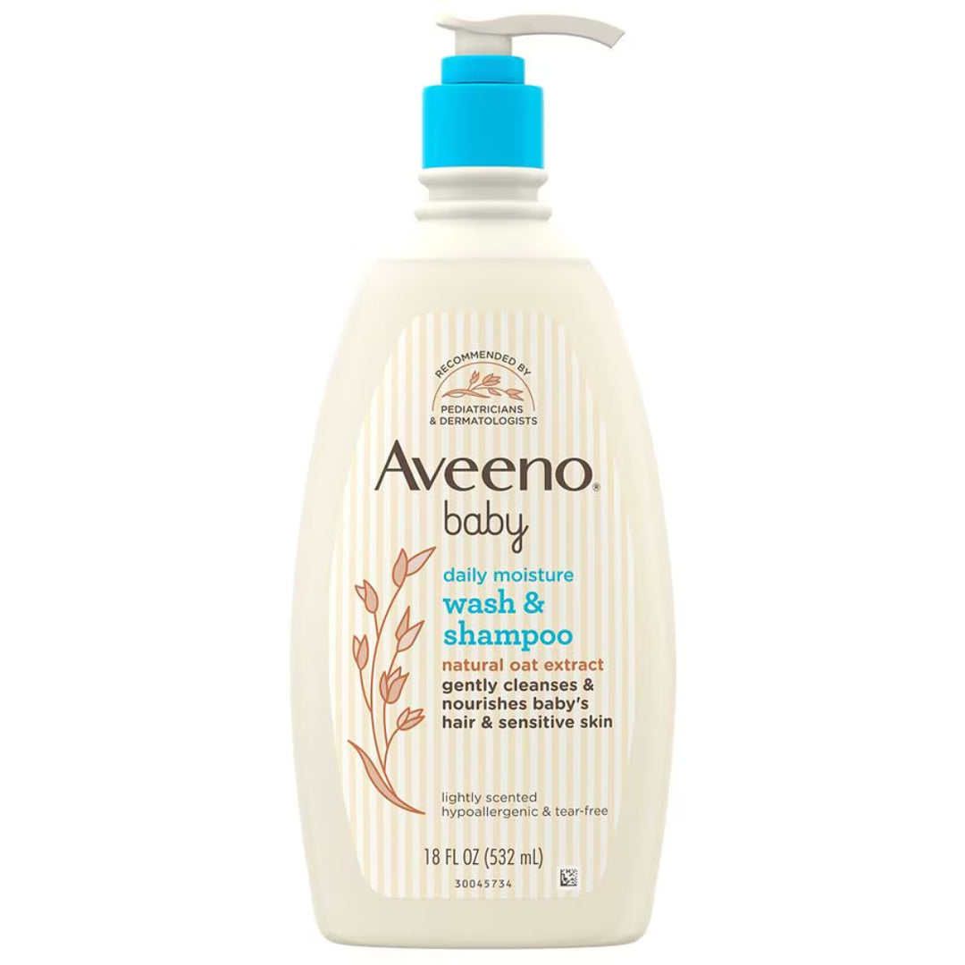 Aveeno Baby Daily Moisture Wash & Shampoo with Natural Oat Extract (532ml)