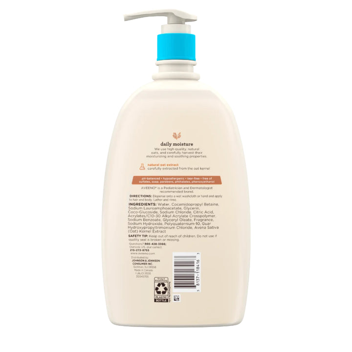 Aveeno Baby Daily Moisture Wash & Shampoo with Natural Oat Extract (976ml)