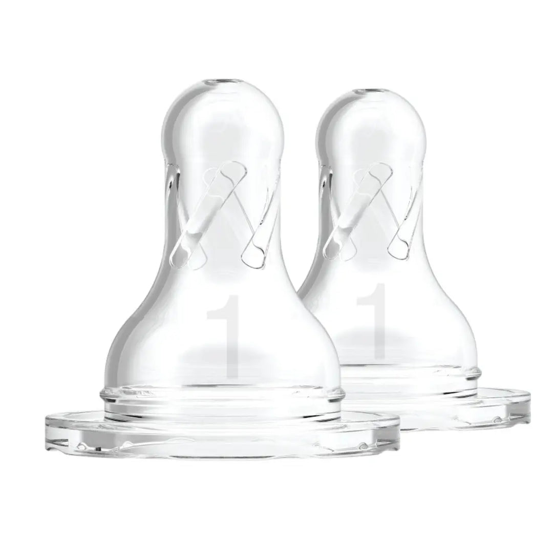 Dr. Brown's Level 1 Silicone Narrow Nipple 2 Pack (Transparent)