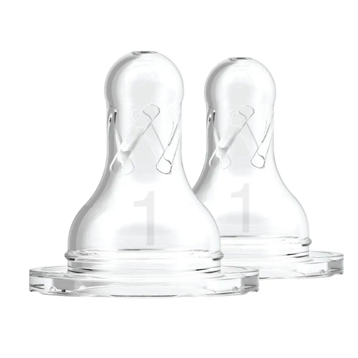 Dr. Brown's Level 1 Silicone Narrow Nipple 2 Pack (Transparent)