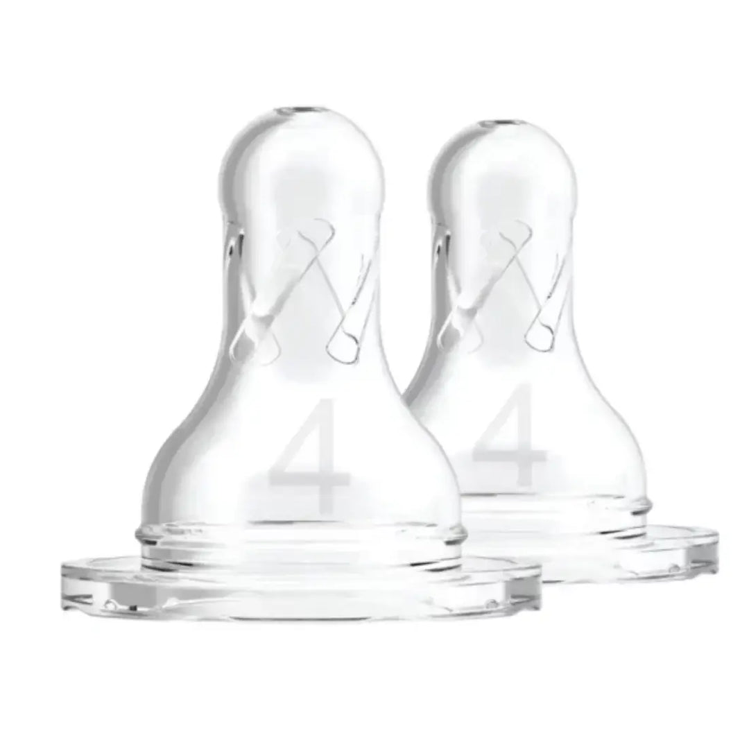 Dr. Brown's Level 4 Silicone Narrow Nipple 2 Pack (Transparent)