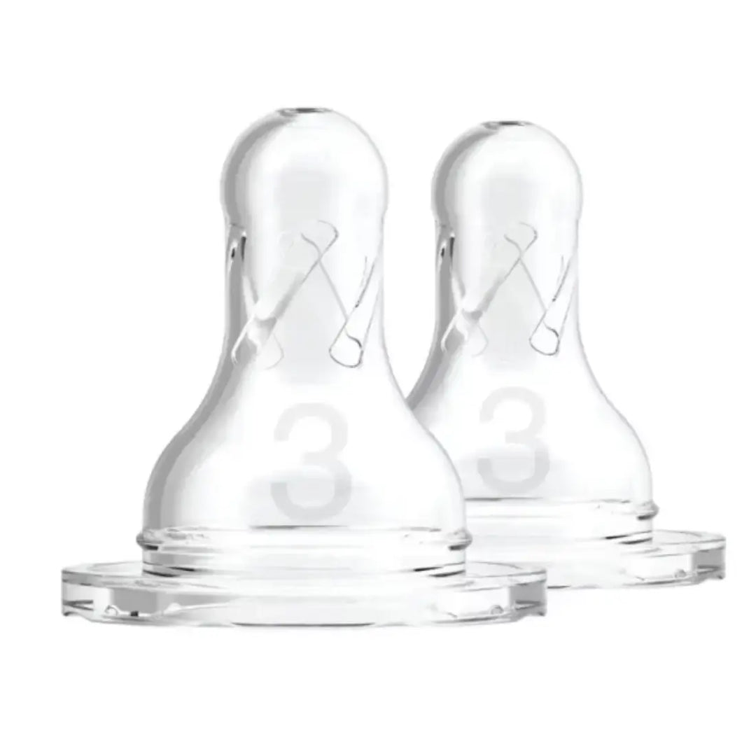 Dr. Brown's Level 3 Silicone Narrow Nipple 2 Pack (Transparent)