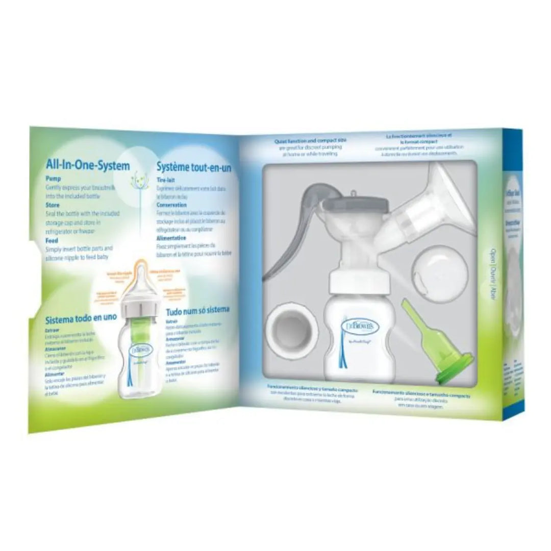 Dr. Brown's Manual Breast Pump With Silicone Shield (Transparent)