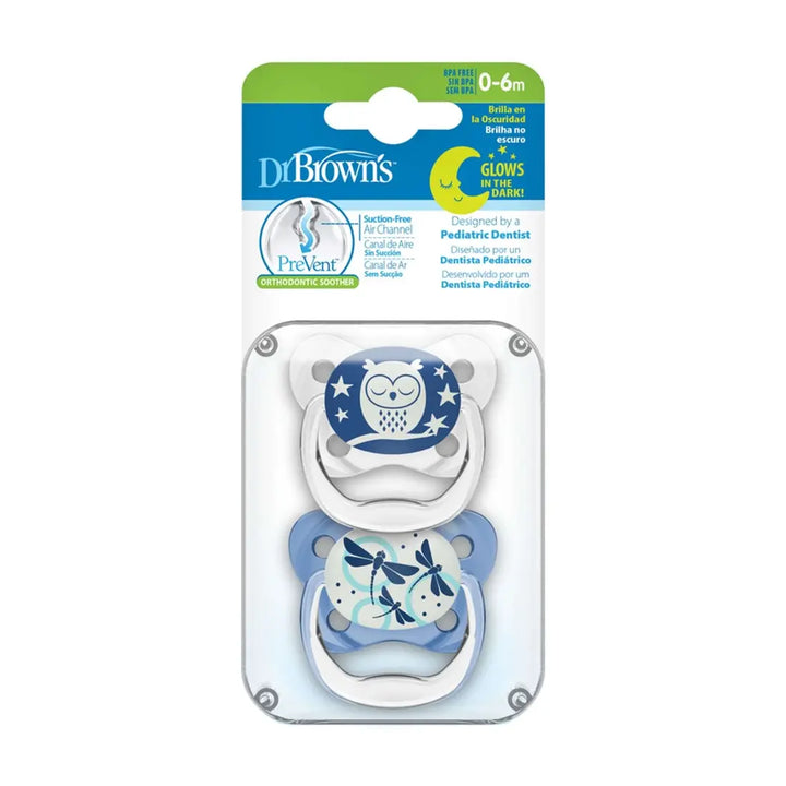 Dr. Brown's Prevent Butterfly Soother - (Stage 1) 2 Pack (Blue)