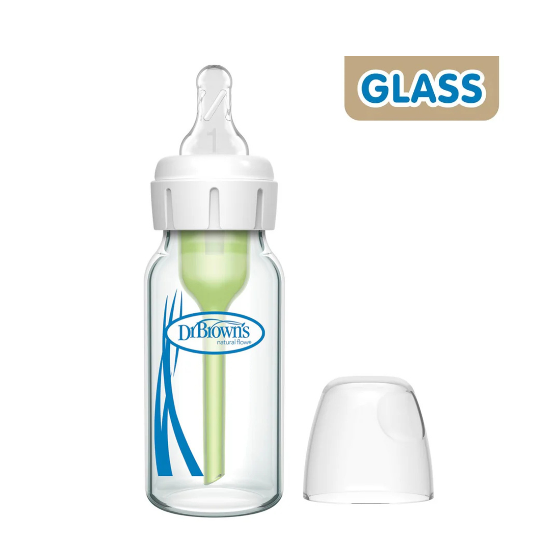 Dr. Brown's Natural Flow Anti-Colic Options+ Narrow Glass Bottle 4 oz/120 ml