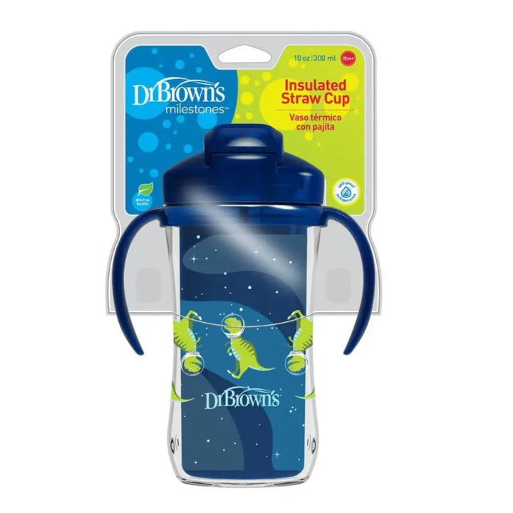 Dr. Brown's 10 oz/300 ml Insulated Straw Cup 1 Pack (Blue)