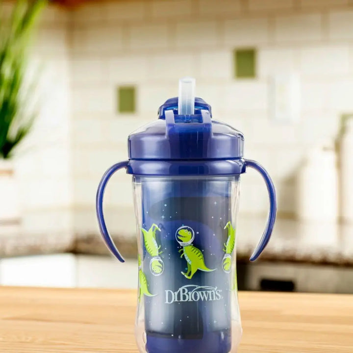 Dr. Brown's 10 oz/300 ml Insulated Straw Cup 1 Pack (Blue)