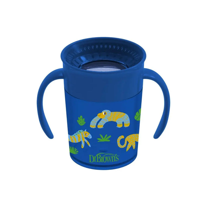 Dr. Brown's Smooth Wall Cheers360 Cup W/ Handles 7 oz/200ml (Blue Deco)