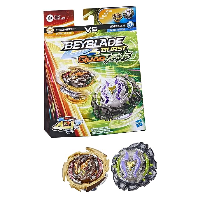 Beyblade Burst QuadDrive Destruction Ifritor I7 And Stone Nemesis N7 Spinning Top Dual Pack