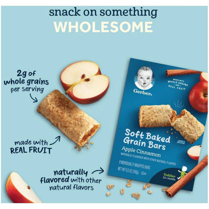 Gerber Soft Baked Grain Bars Apple Cinnamon (156g)
