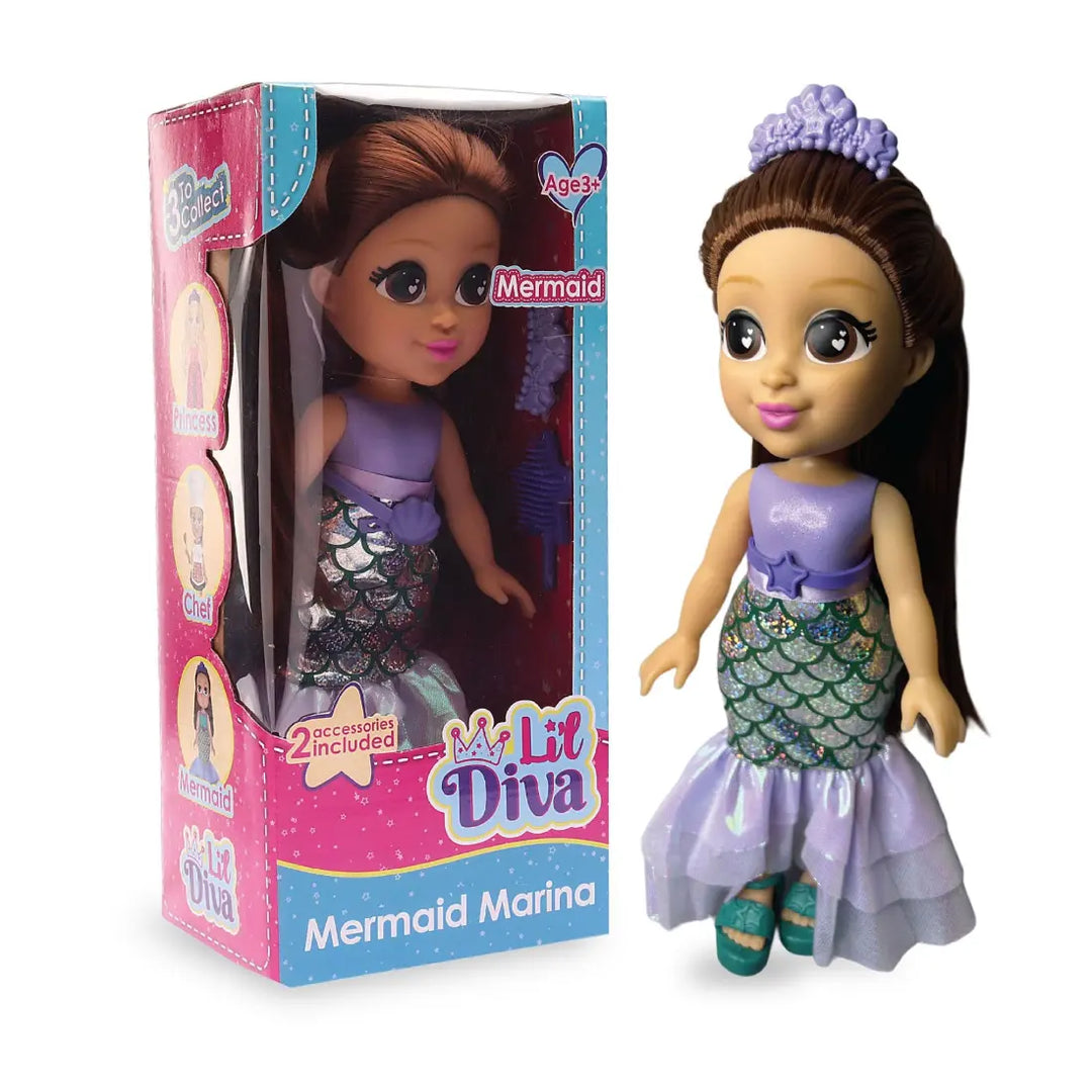 Li'l Diva Mermaid - Marina, 13" Doll
