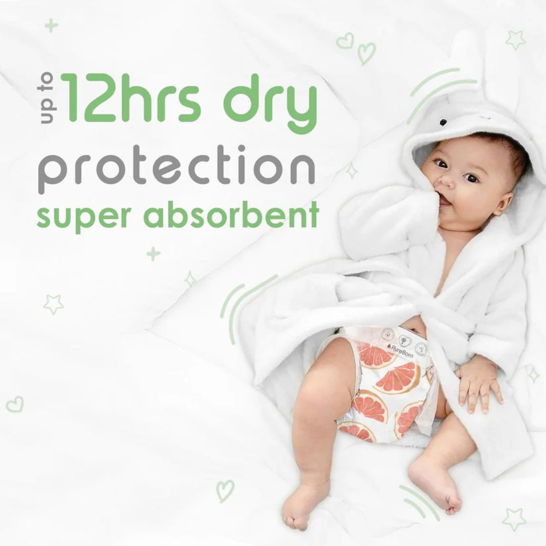 PureBorn Organic Bamboo Diapers Size 6 (16-20KG)