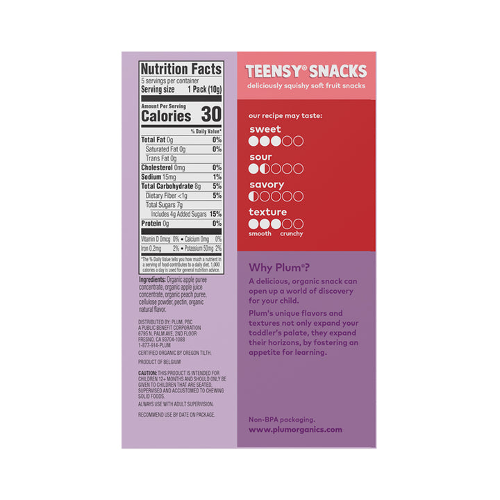 Plum Organics Teensy Snacks Peach (50g)