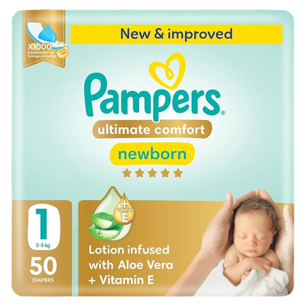 Pampers Ultimate Comfort Taped Diapers Size (50 pcs) (2-5KG) – ibaby