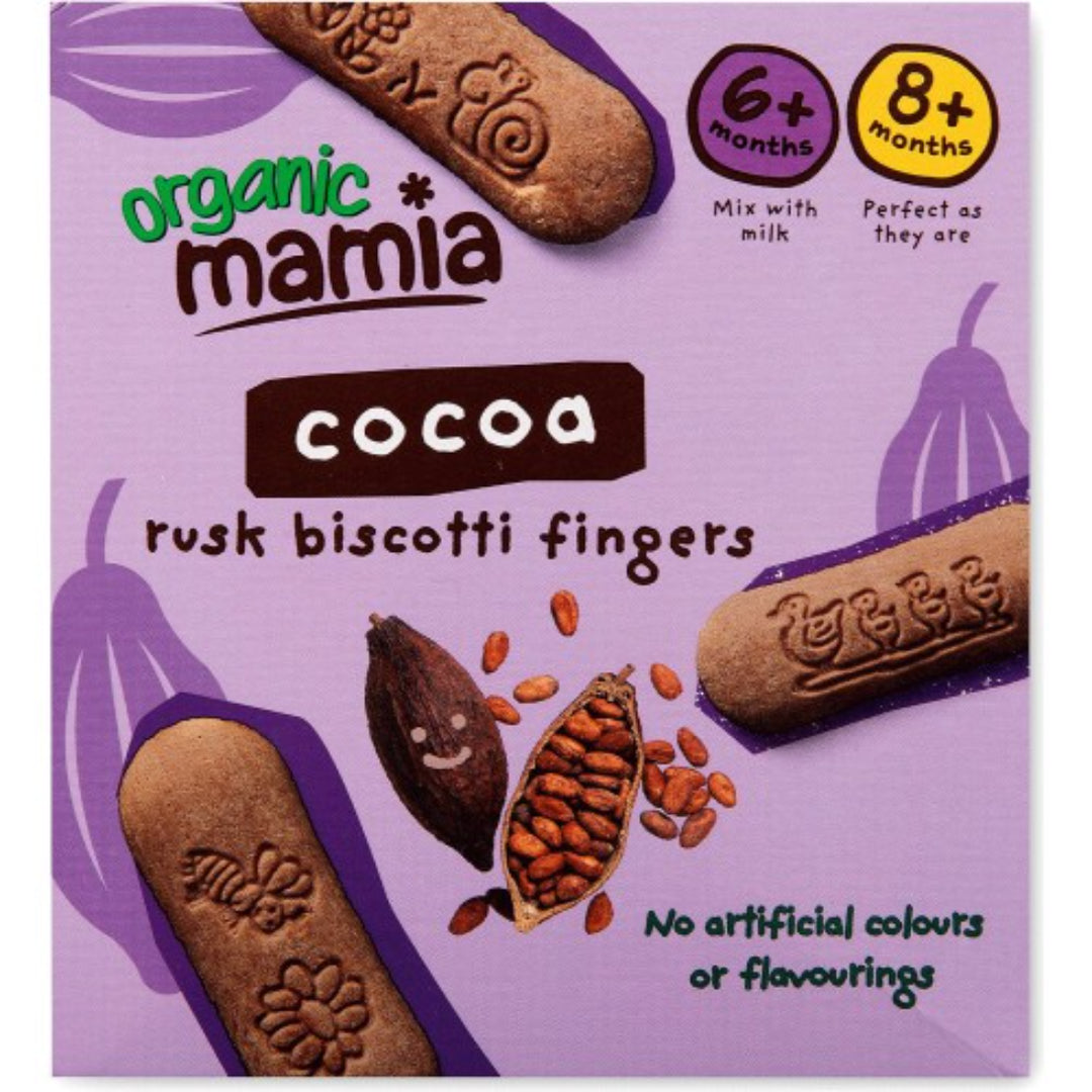 Organic Mamia Cocoa Rusk Biscotti Fingers (100g)