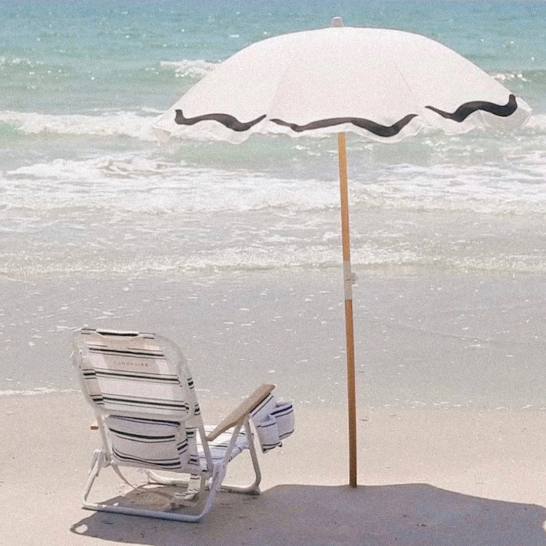SUNNYLiFE Luxe Beach Umbrella - Casa Marbella Vintage Black