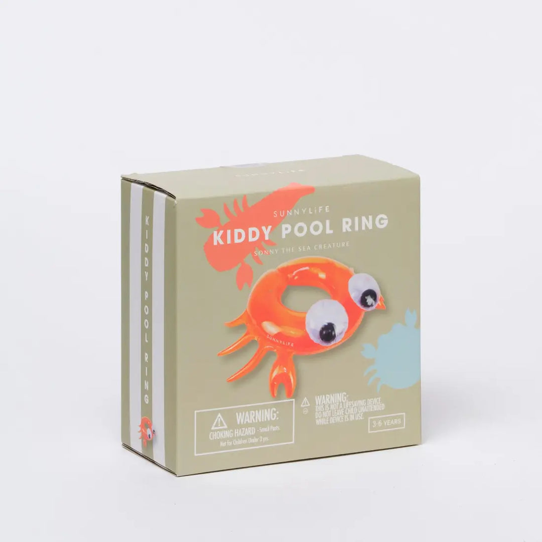 SUNNYLiFE Kiddy Pool Ring - Sonny the Sea Creature Neon Orange