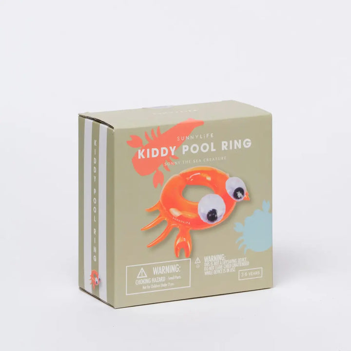 SUNNYLiFE Kiddy Pool Ring - Sonny the Sea Creature Neon Orange