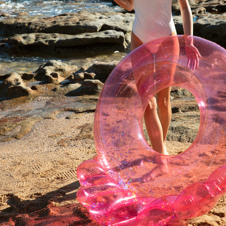 SUNNYLiFE Luxe Pool Ring - Shell Bubblegum