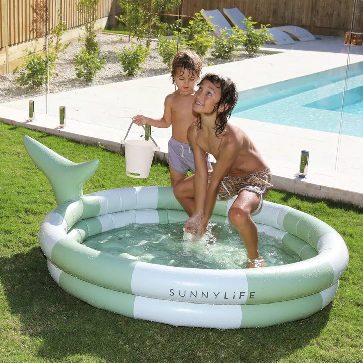 SUNNYLiFE Inflatable Backyard Pool - Shark Tribe Khaki