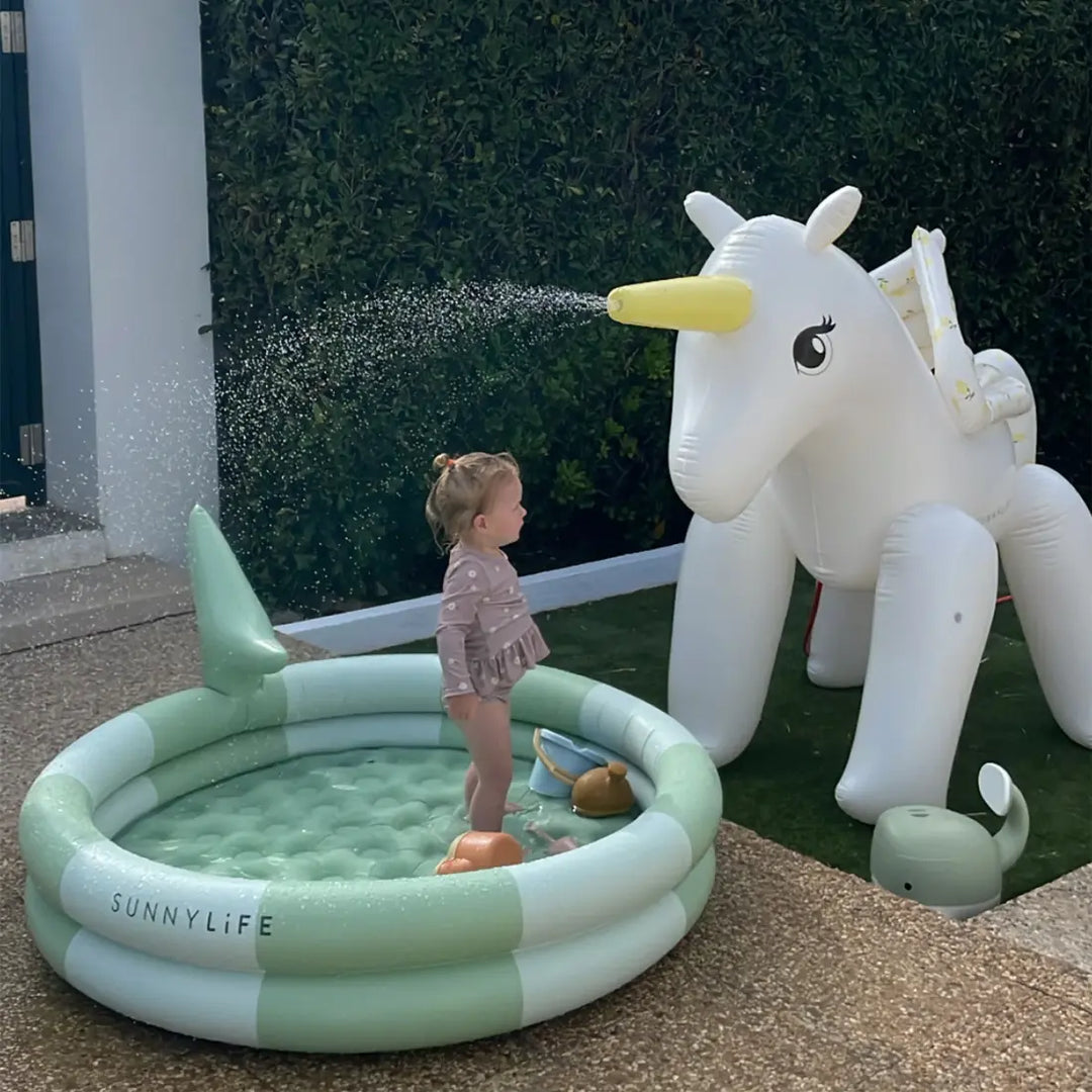 SUNNYLiFE Inflatable Backyard Pool - Shark Tribe Khaki