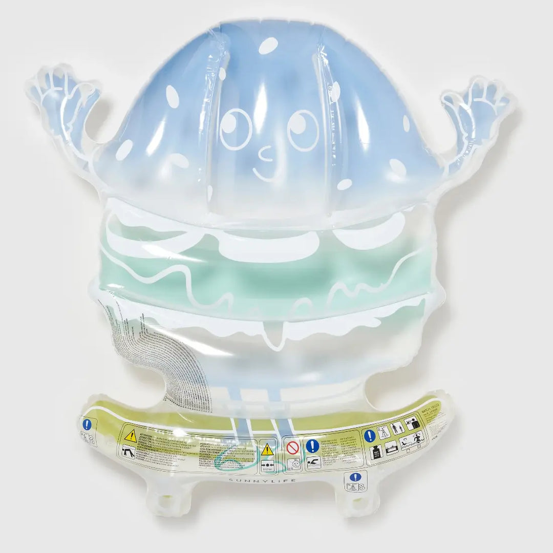 SUNNYLiFE Kids Lie-On Float - Burger Boy The Sea Kids Blue-Lime