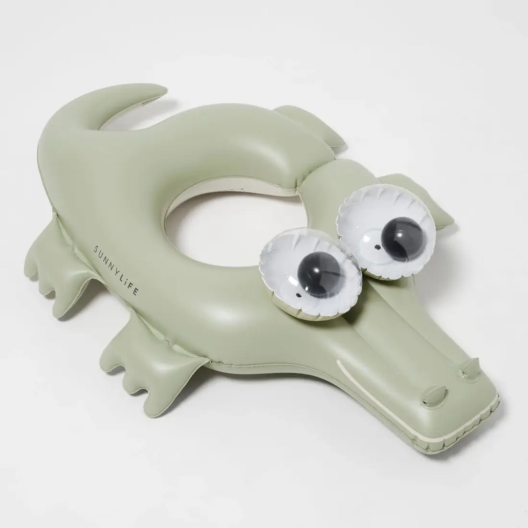 SUNNYLiFE Kids Pool Ring - Cookie the Croc Khaki