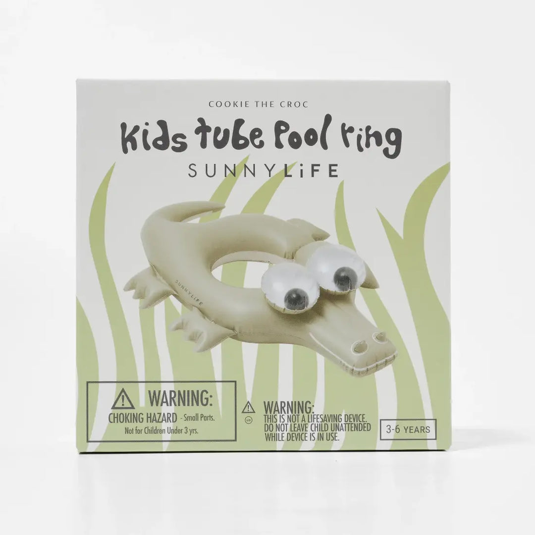 SUNNYLiFE Kids Pool Ring - Cookie the Croc Khaki