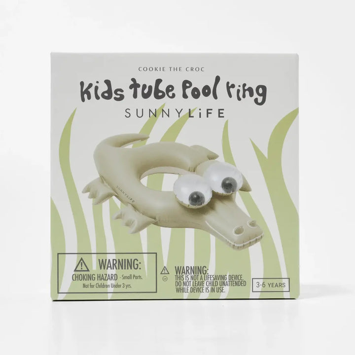 SUNNYLiFE Kids Pool Ring - Cookie the Croc Khaki