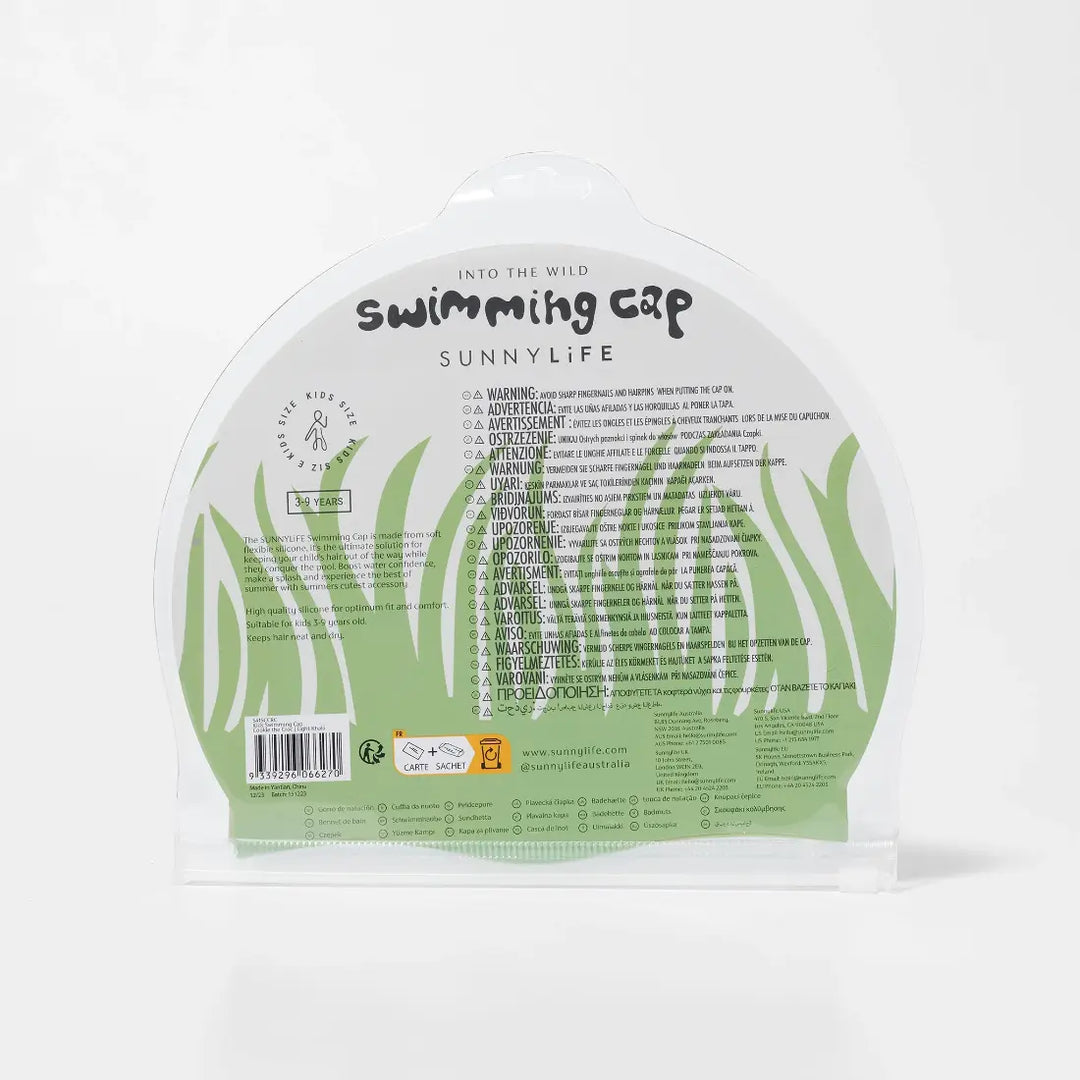 SUNNYLiFE Kids Swimming Cap - Cookie the Croc Light Khaki