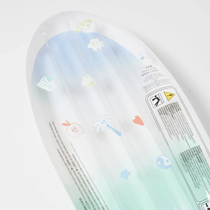 SUNNYLiFE Kids Skateboard Float - The Sea Kids Blue-Lime