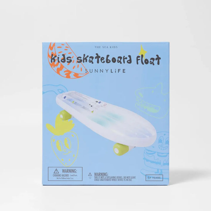 SUNNYLiFE Kids Skateboard Float - The Sea Kids Blue-Lime