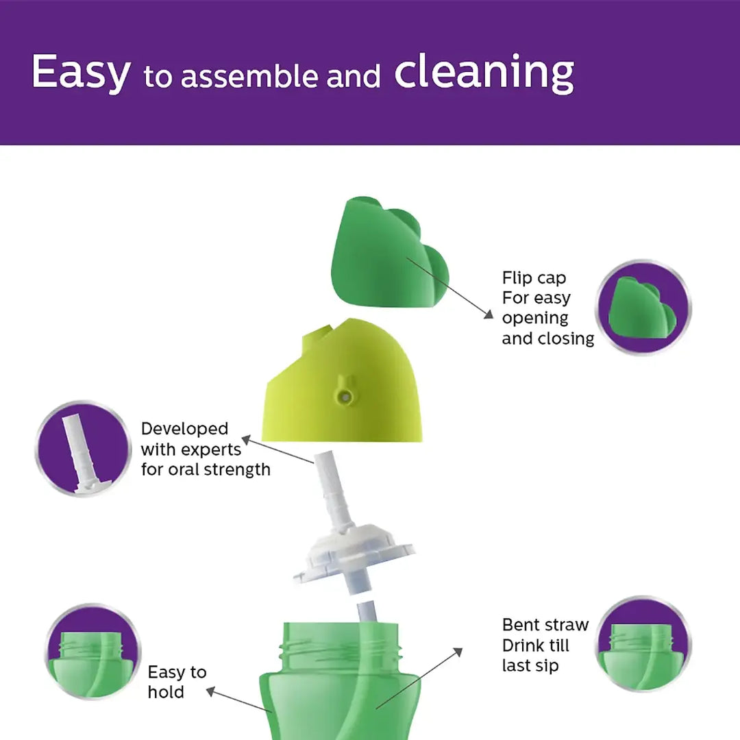 Philips Avent Straw Cup (Green) (12m+) - 10oz/300ml (Single Pack)