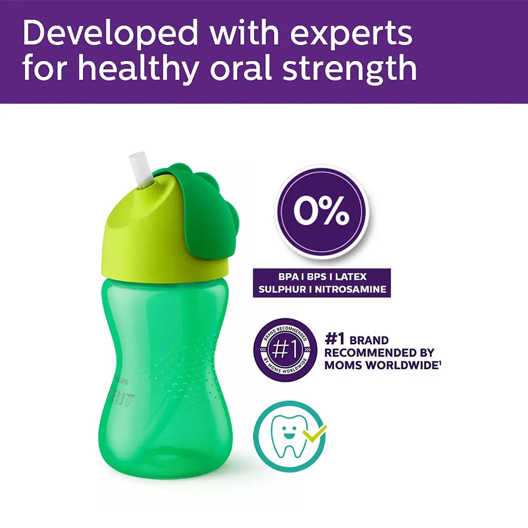 Philips Avent Straw Cup (Green) (12m+) - 10oz/300ml (Single Pack)