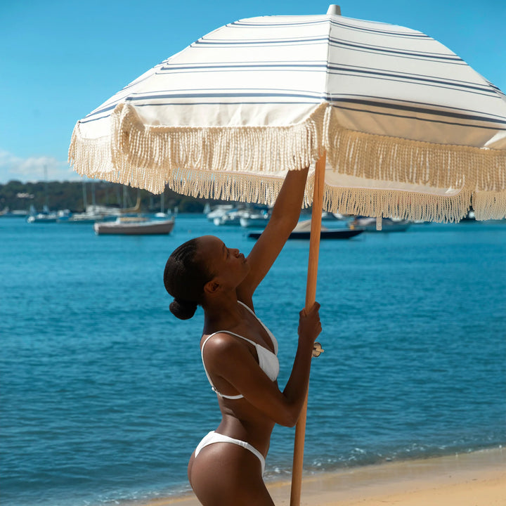 SUNNYLiFE Luxe Beach Umbrella - The Resort Coastal Blue