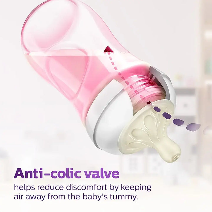 Philips Avent Natural Response Bottle (Pink) (1M+) - 9oz/260ml (Single Pack)